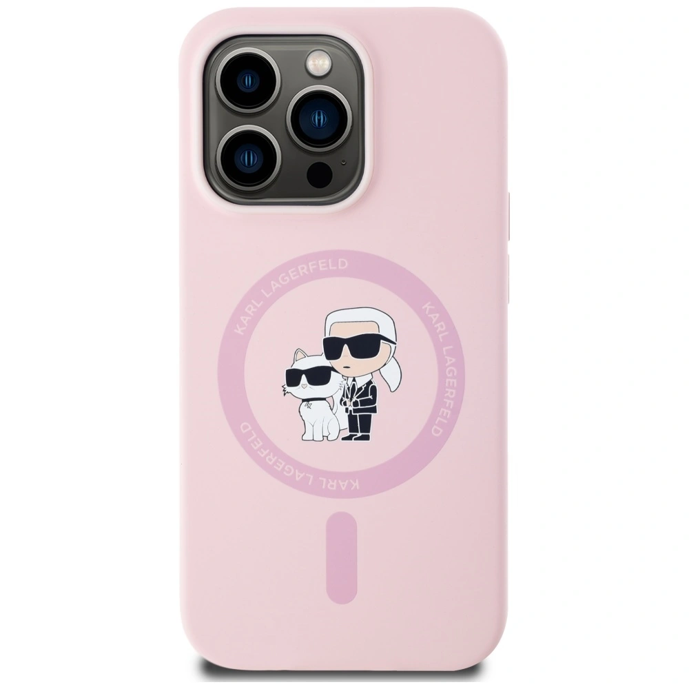 Kryt Karl Lagerfeld Silicone Karl&Choupette MagSafe Apple iPhone 14 Pro Max pink