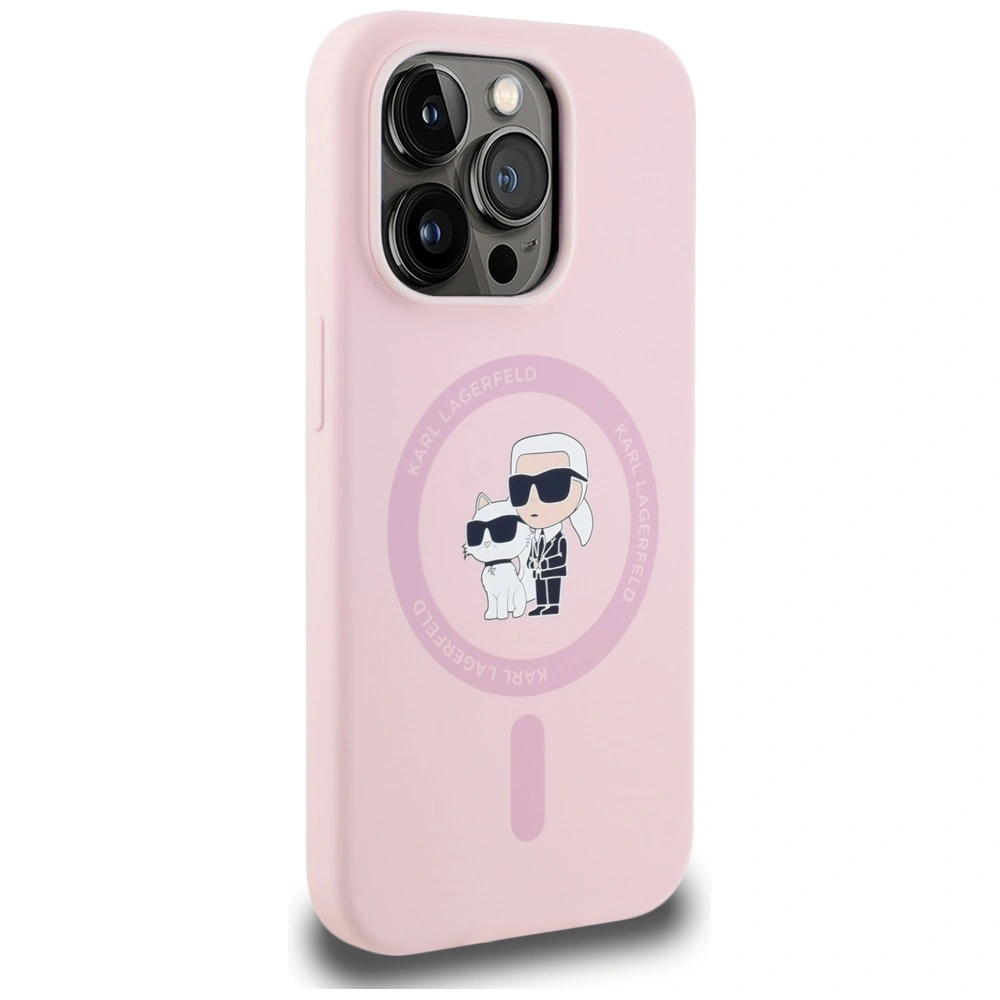 Kryt Karl Lagerfeld Silicone Karl&Choupette MagSafe Apple iPhone 14 Pro Max pink