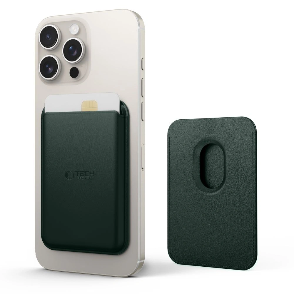 Knížkové pouzdro Tech-Protect Magwallet MagSafe Universal Magnetic Card Holder Khaki