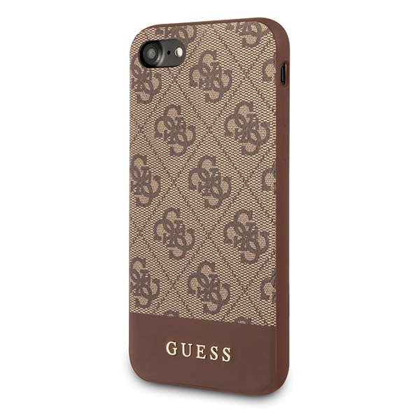 Kryt Guess GUHCI8G4GLBR Apple iPhone SE 2022/SE 2020/8/7 brown hard case 4G Stripe Collection