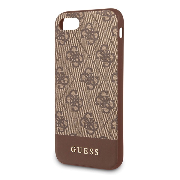 Kryt Guess GUHCI8G4GLBR Apple iPhone SE 2022/SE 2020/8/7 brown hard case 4G Stripe Collection