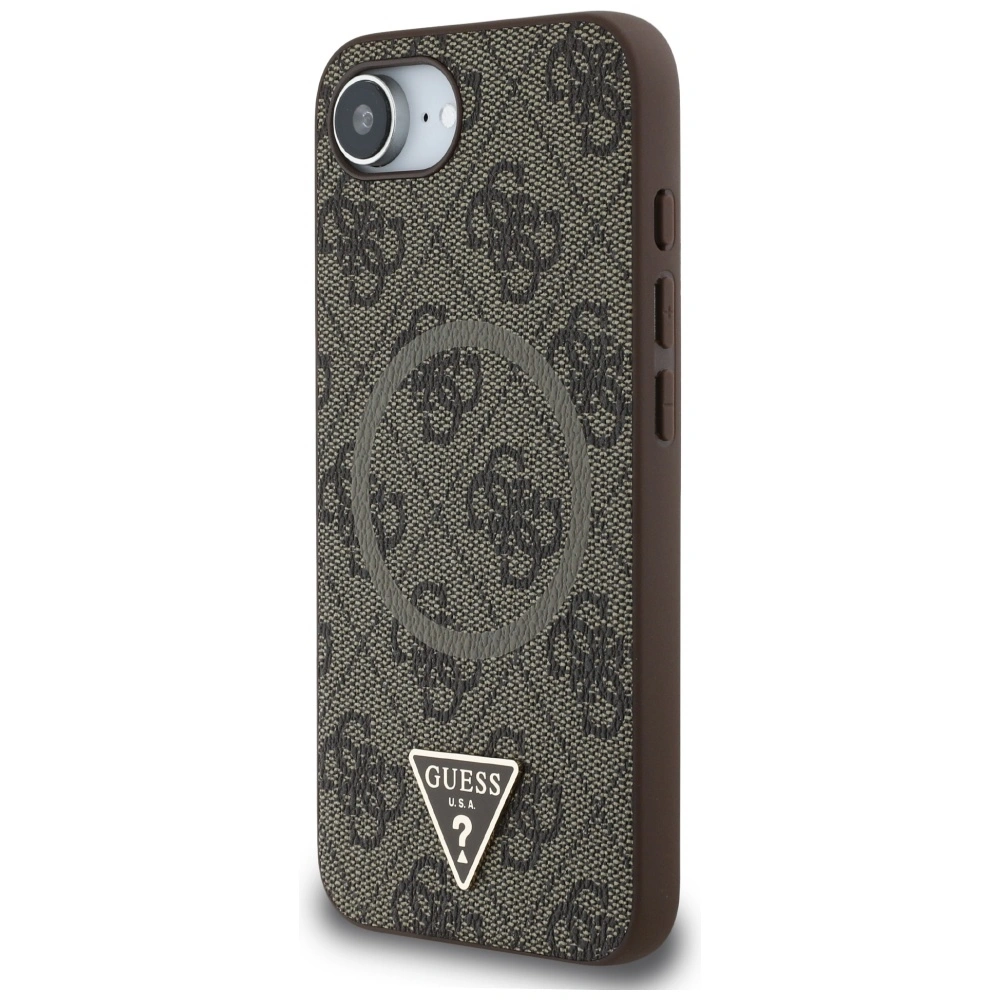 Kryt Guess 4G Ring Triangle Logo MagSafe do Apple iPhone 17e / 16e brown