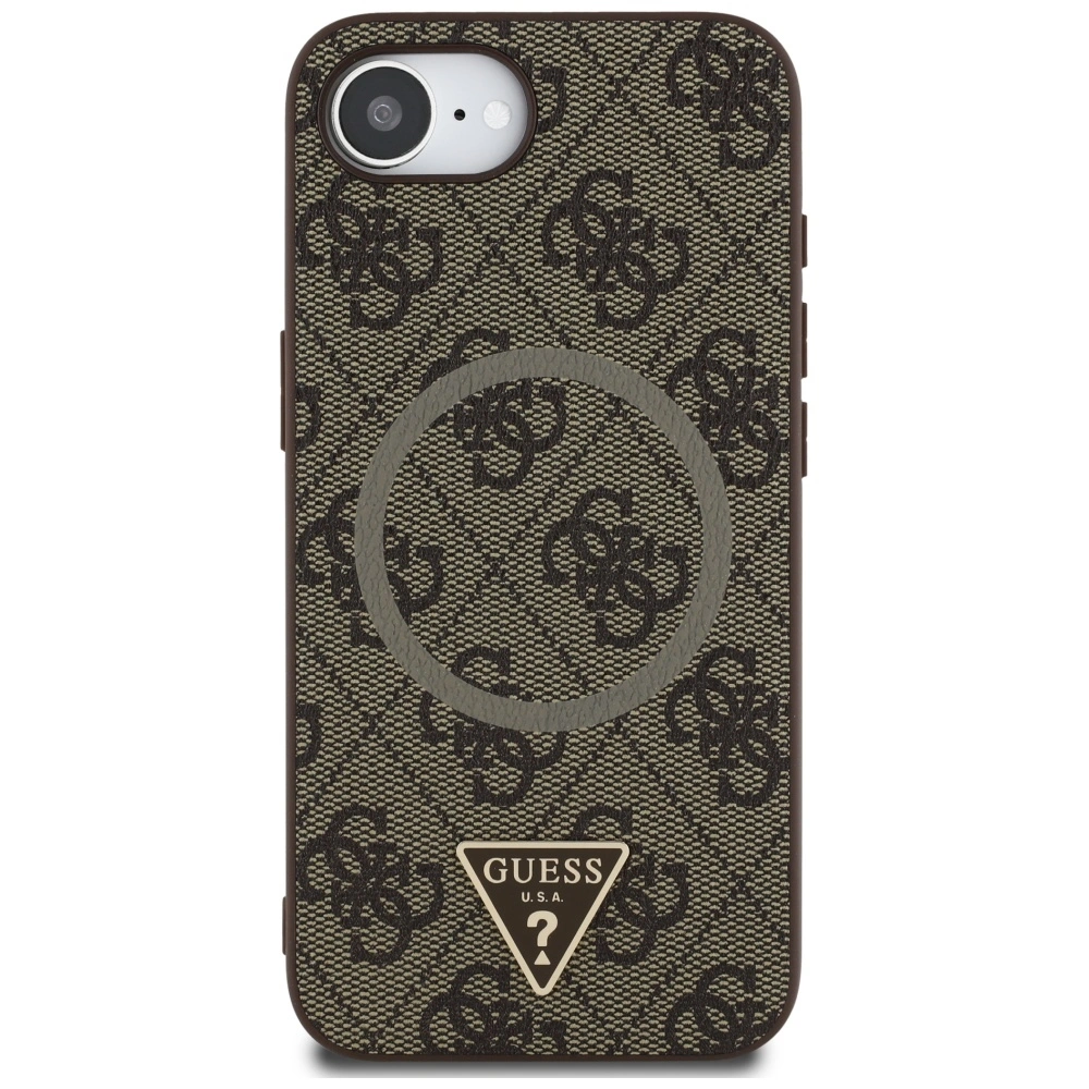 Kryt Guess 4G Ring Triangle Logo MagSafe do Apple iPhone 17e / 16e brown