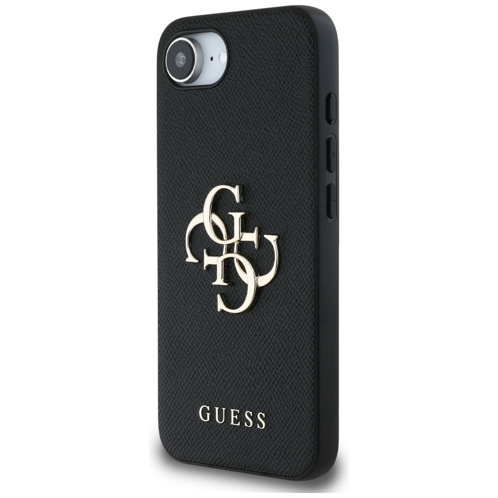 Kryt Guess Grained Big 4G Logo Small Classic Logo Apple iPhone 17e / 16e black