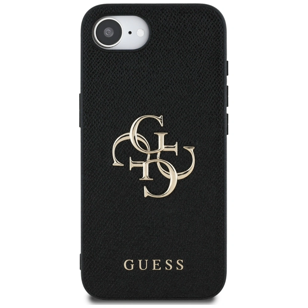 Kryt Guess Grained Big 4G Logo Small Classic Logo Apple iPhone 17e / 16e black