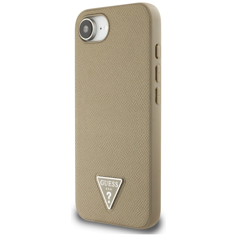 Kryt Guess Grained Triangle MagSafe Apple iPhone 17e / 16e brown
