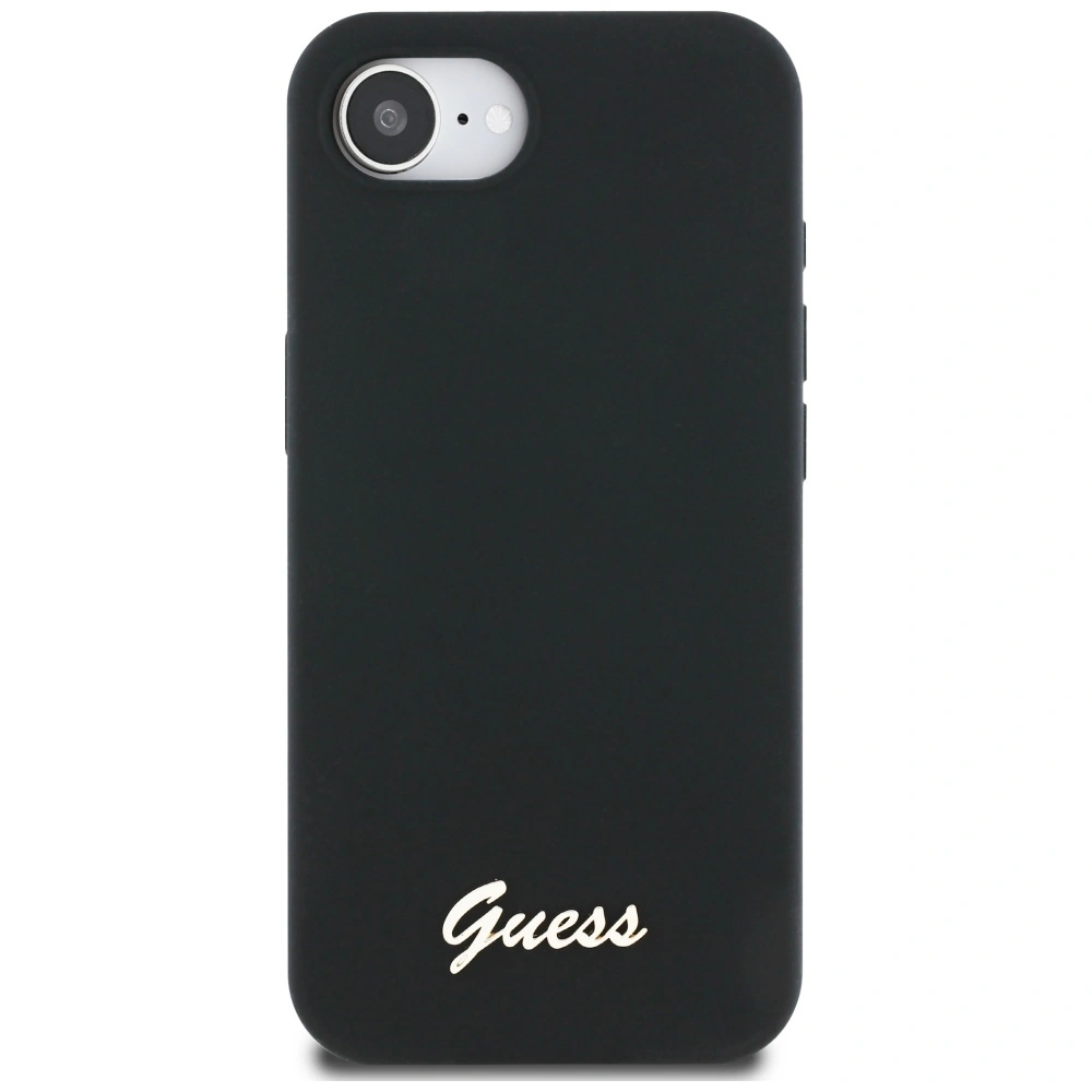 Kryt Guess Silicone Script Metal Logo MagSafe Apple iPhone 17e / 16e black