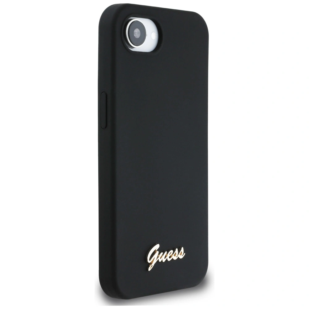 Kryt Guess Silicone Script Metal Logo MagSafe Apple iPhone 17e / 16e black