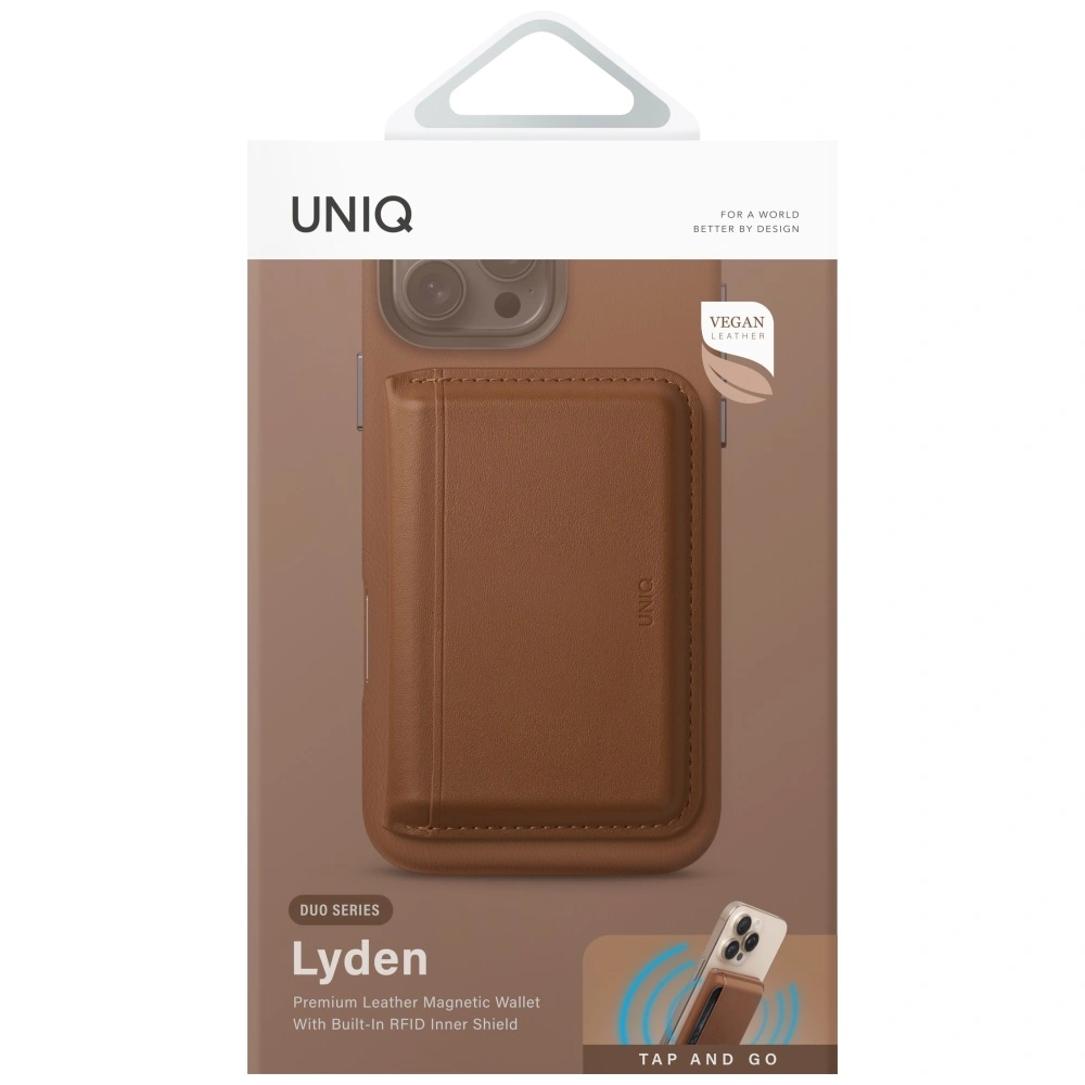 Knížkové pouzdro UNIQ Lyden DS magnetic RFID wallet phone stand caramel