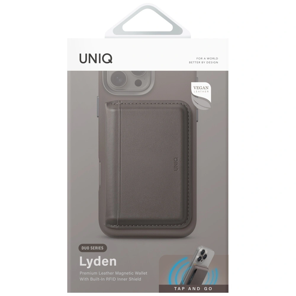Knížkové pouzdro UNIQ Lyden DS magnetic RFID wallet phone stand grey