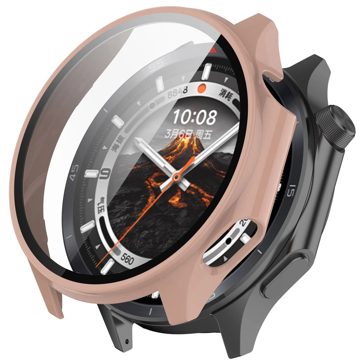 Kryt Bizon Case+Glass Watch OnePlus Watch 3 / Oppo Watch X2 pink