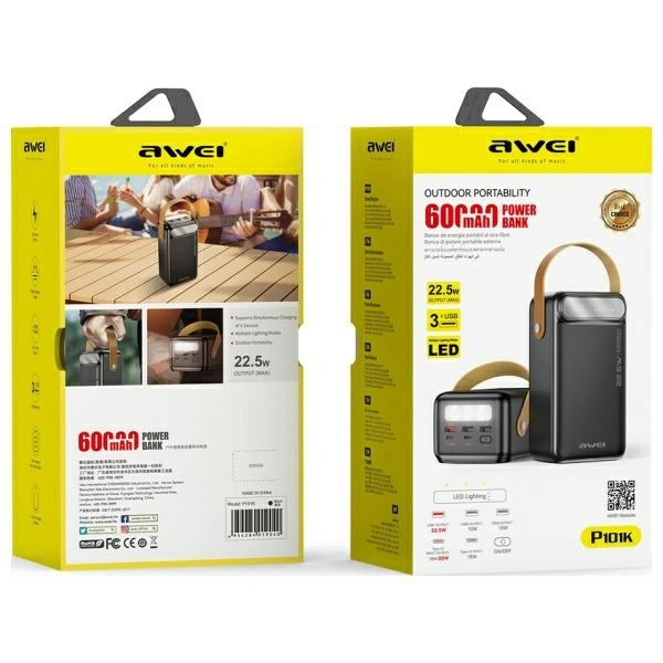 AWEI P101K 60000mAh 22.5W powerbank black
