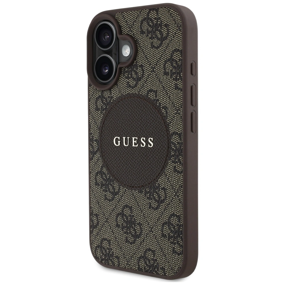 Kryt Guess 4G Circle Classic Logo MagSafe Apple iPhone 16 brown