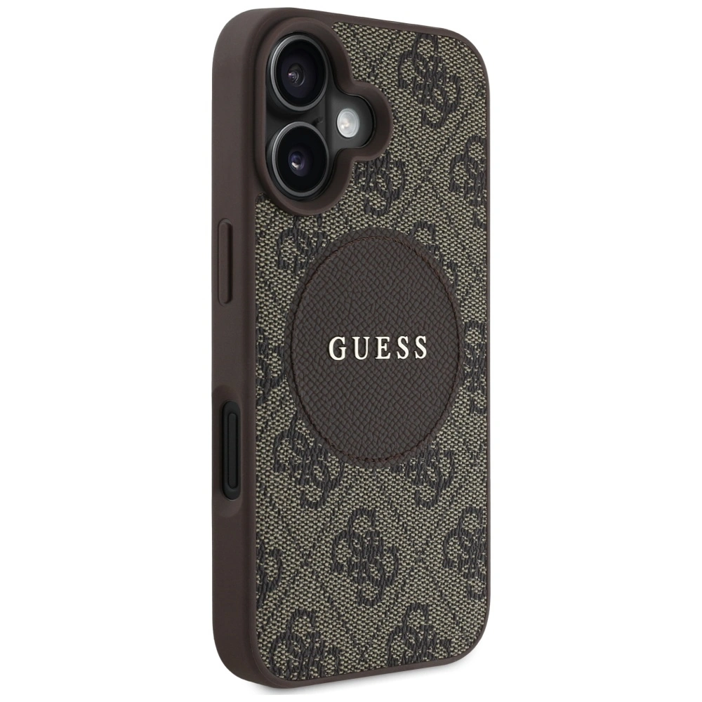 Kryt Guess 4G Circle Classic Logo MagSafe Apple iPhone 16 brown