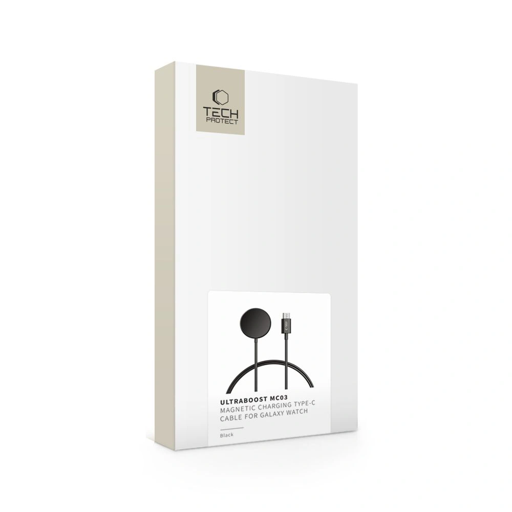Bezdrátová nabíječka Tech-Protect MC03 Ultraboost Magnetic Charging USB-C Cable 100cm for Samsung Galaxy Watch Black