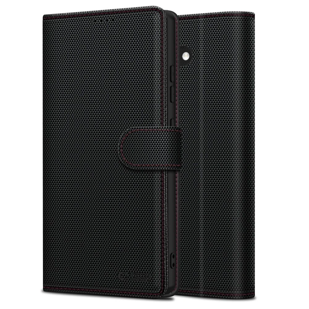 Knížkové pouzdro Tech-Protect Wallet RS Case for Apple iPhone 17e / 16e Black/Red