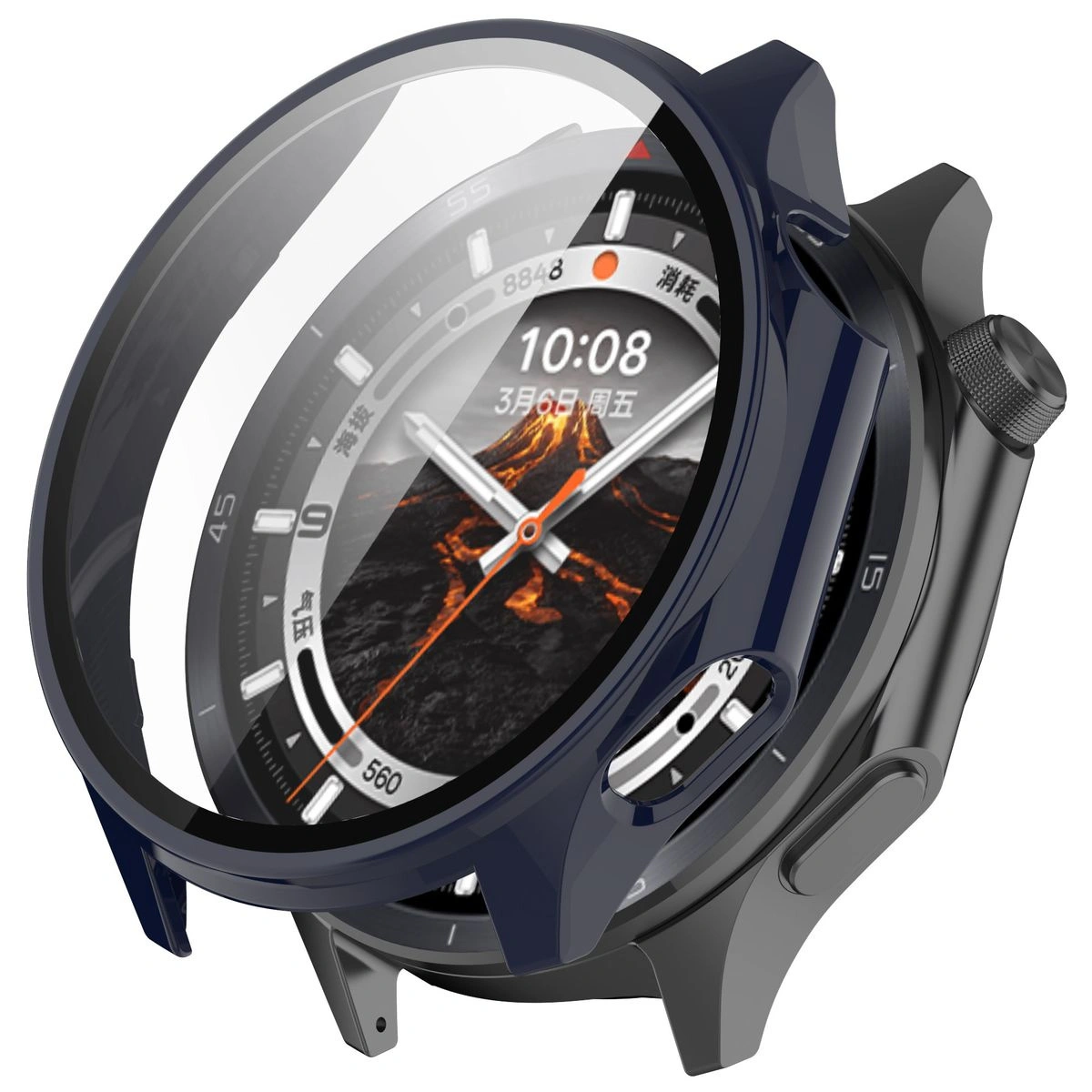 Kryt Bizon Case+Glass Watch OnePlus Watch 3 / Oppo Watch X2 blue