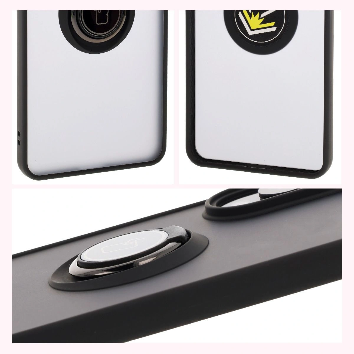 Kryt Bizon Case Hybrid Ring Samsung Galaxy S25 Edge smoky with a black frame