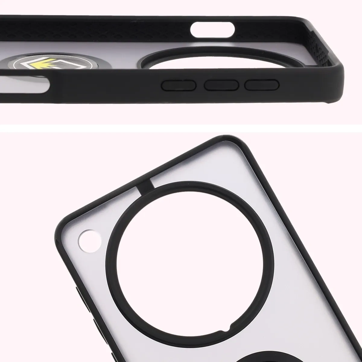 Kryt Bizon Case Hybrid Ring Oppo Find X8 Pro smoky with a black frame