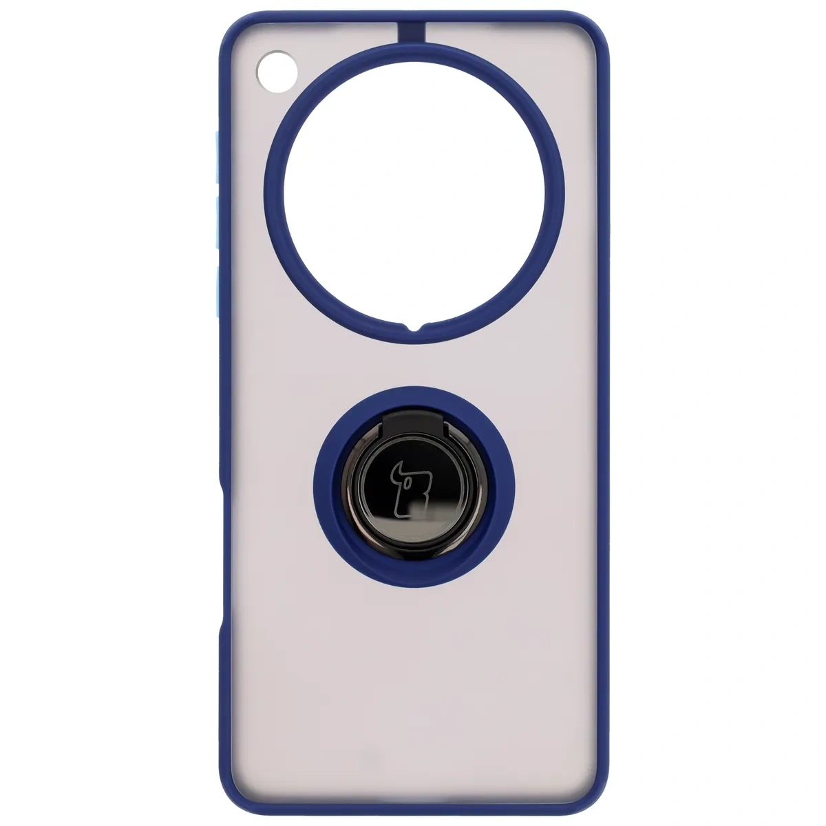 Kryt Bizon Case Hybrid Ring Oppo Find X8 Pro smoky with a dark blue frame