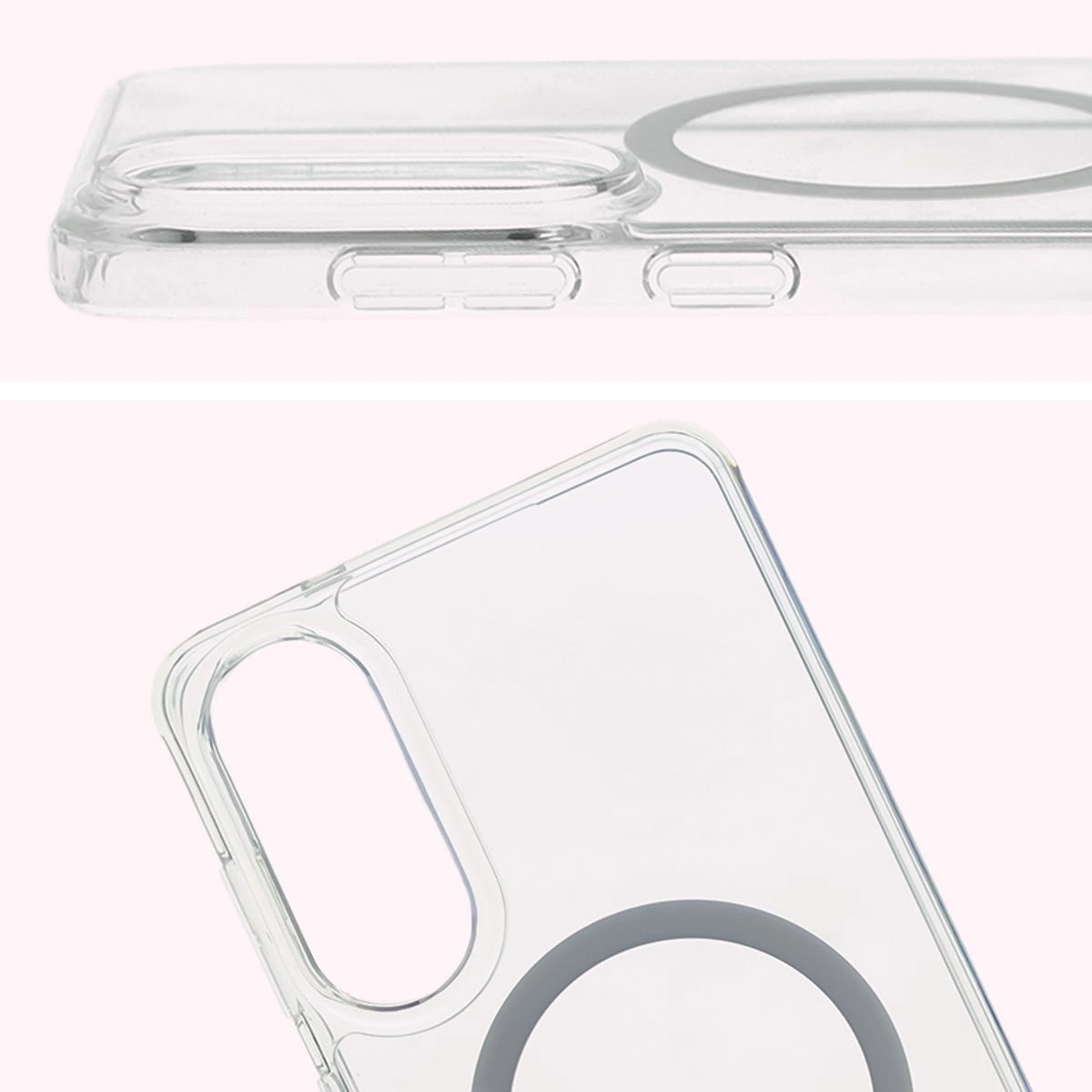 Kryt Bizon Case CrystalO with magnetic ring Samsung Galaxy S25 Edge clear