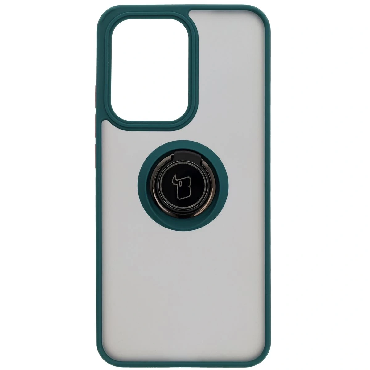 Kryt Bizon Case Hybrid Ring Oppo Reno13 Pro smoky with a dark green frame