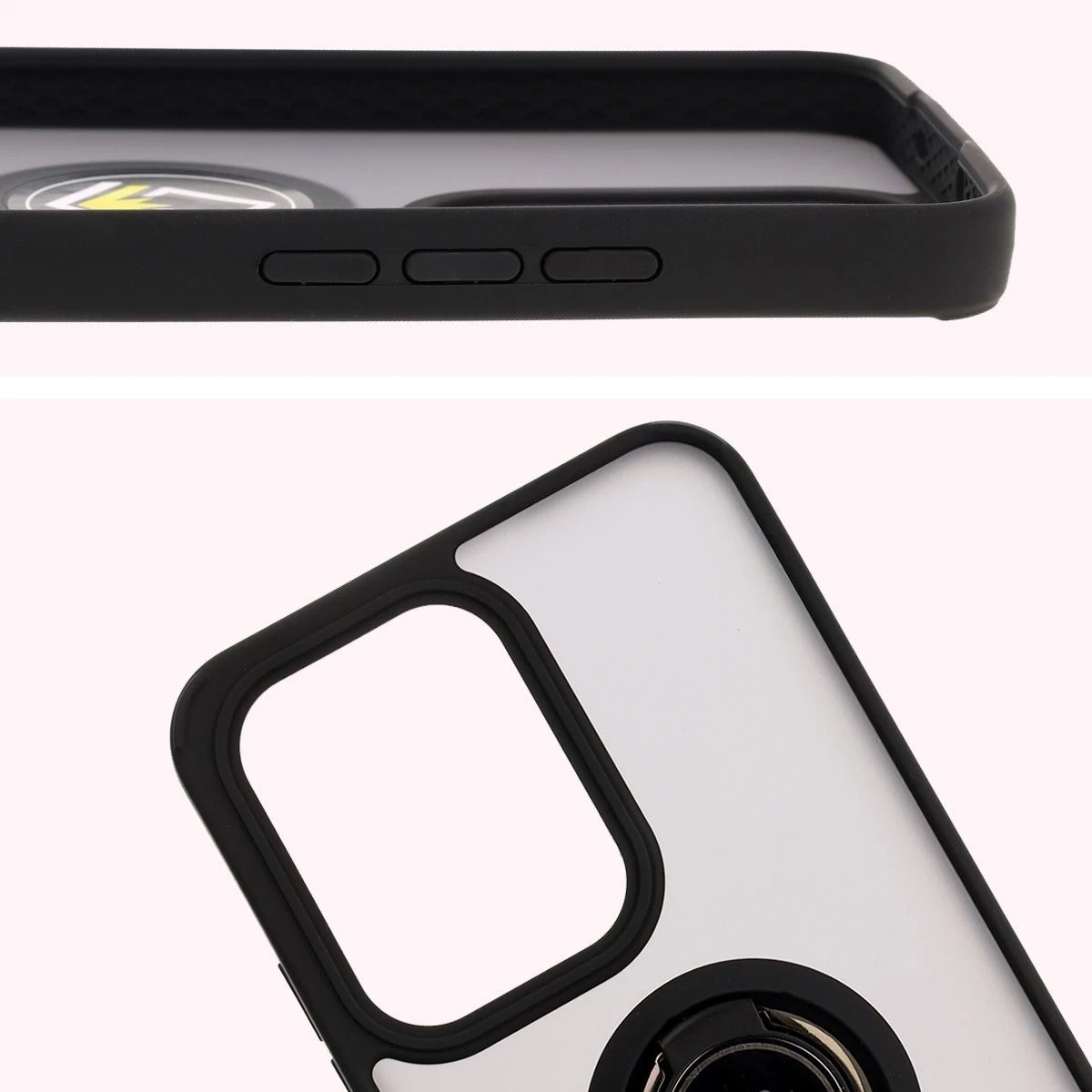 Kryt Bizon Case Hybrid Ring Oppo Reno13 Pro smoked with a black frame