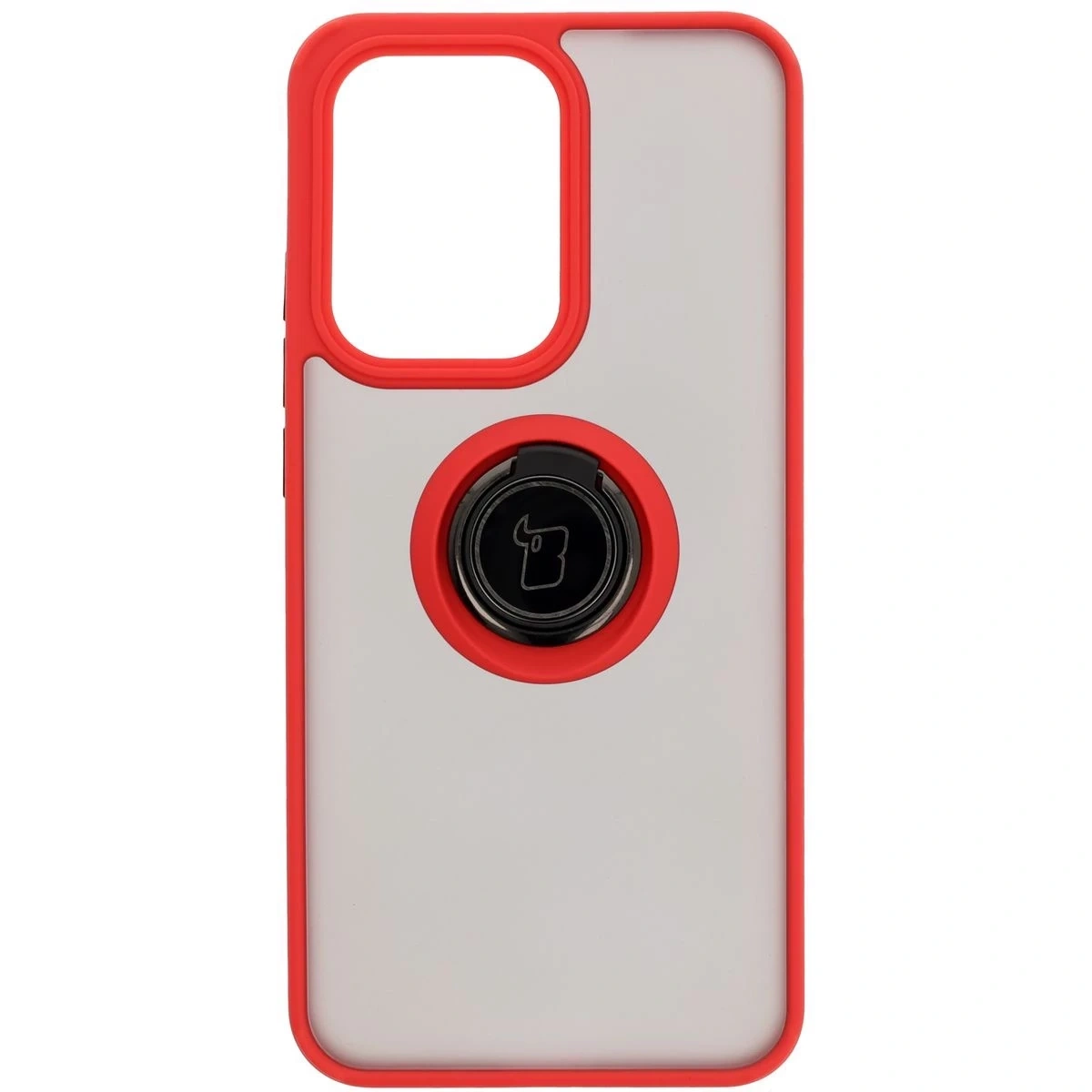 Kryt Bizon Case Hybrid Ring Oppo Reno13 Pro smoky with a red frame