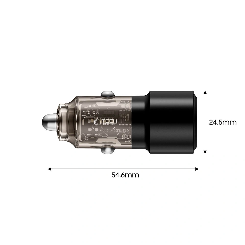 Kryt Tech-Protect CC03 2-port Car Charger USB-A, USB-C PD 75W Black