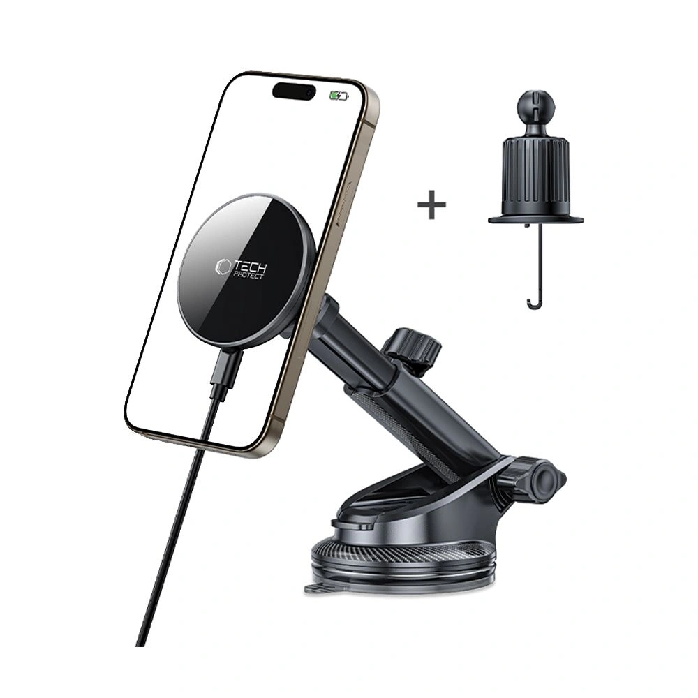 Držák do auta Tech-Protect MM15W-V10 Magnetic MagSafe Dashboard & Vent Wireless Charger 15W, Black