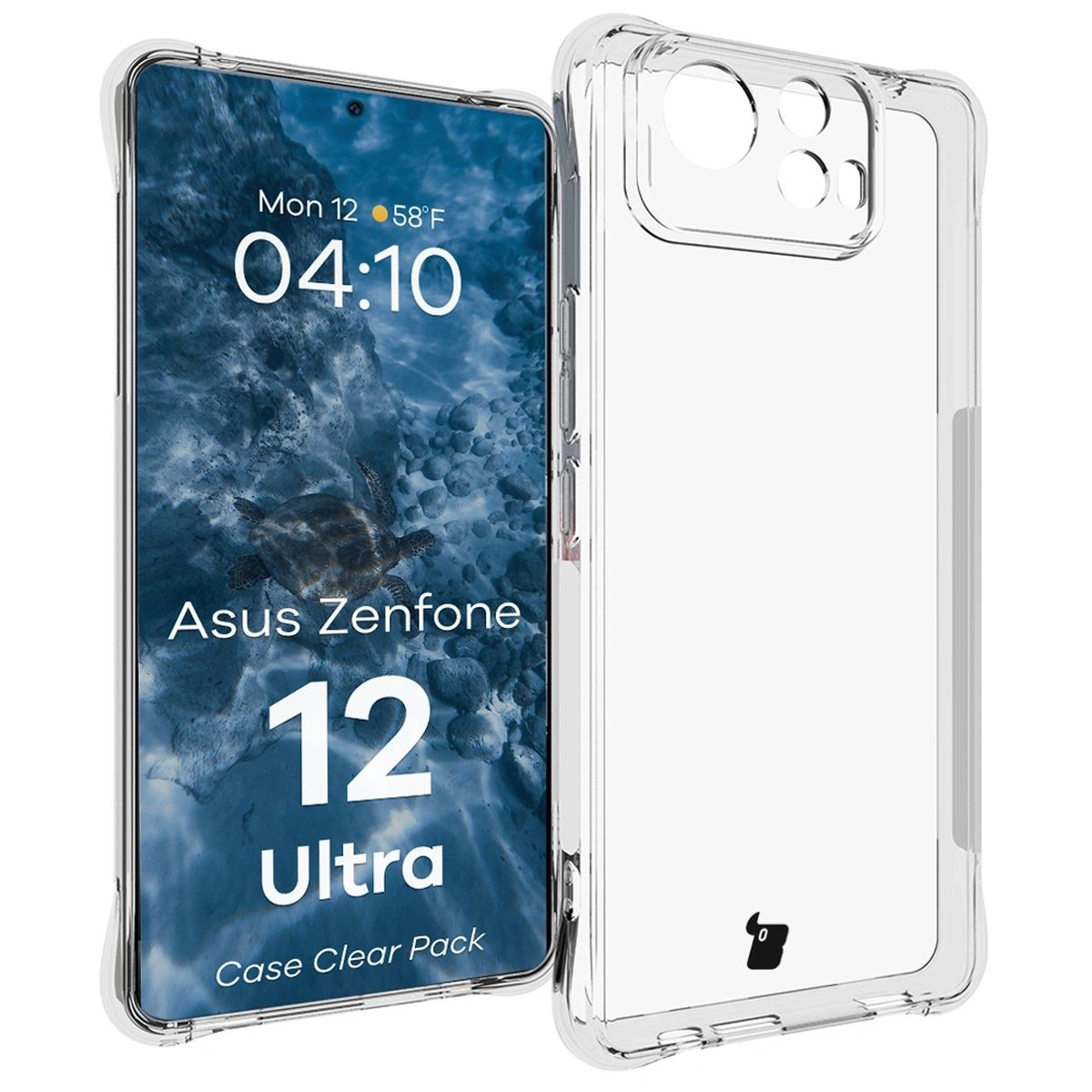 Kryt Bizon Case Clear Pack case + 2x screen glass Asus Zenfone 12 Ultra clear