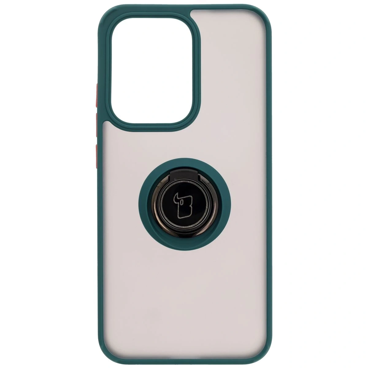 Kryt Bizon Case Hybrid Ring Oppo Reno13 smoky with a dark green frame