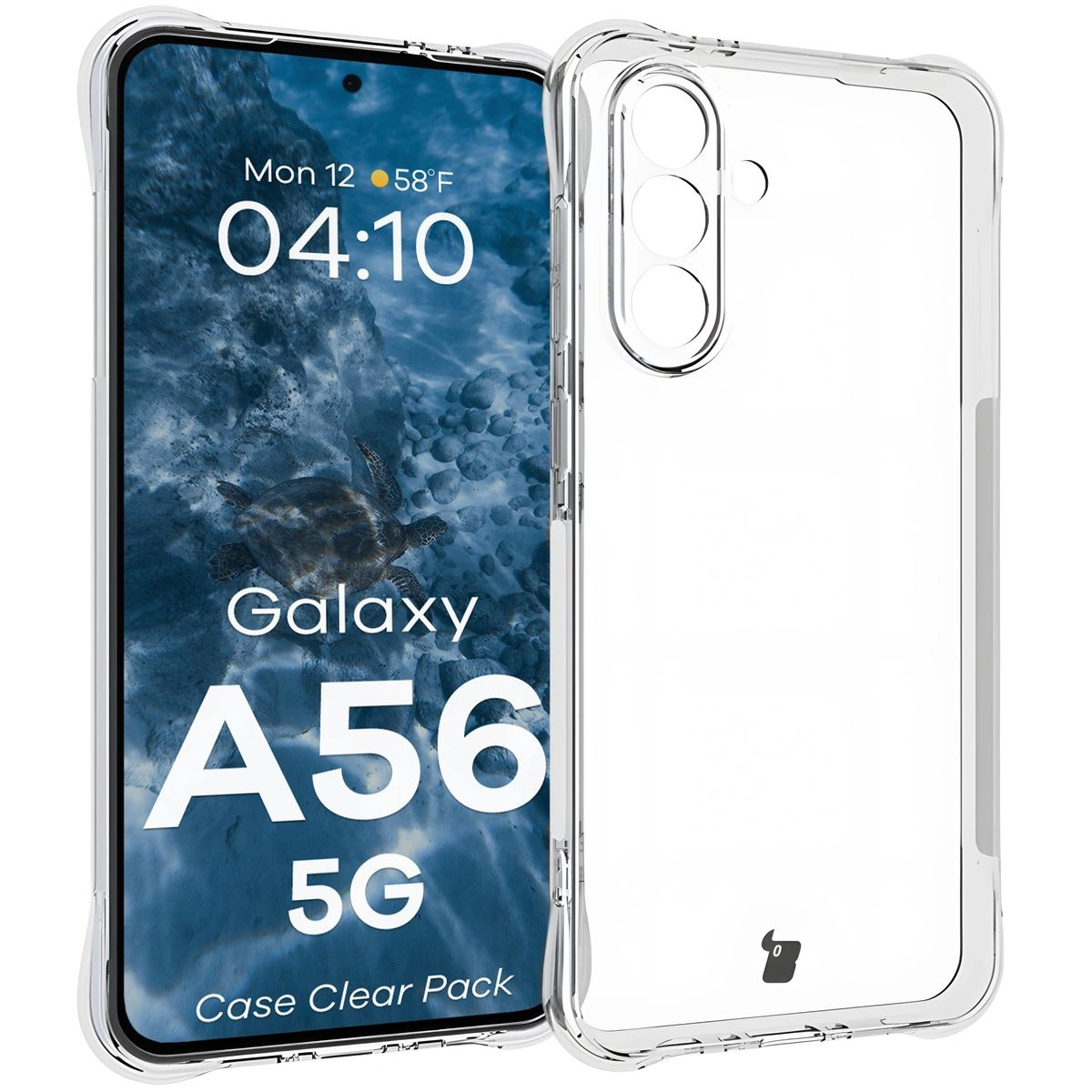 Kryt Bizon Case Clear Pack case + 2x screen glass Samsung Galaxy A56 5G clear