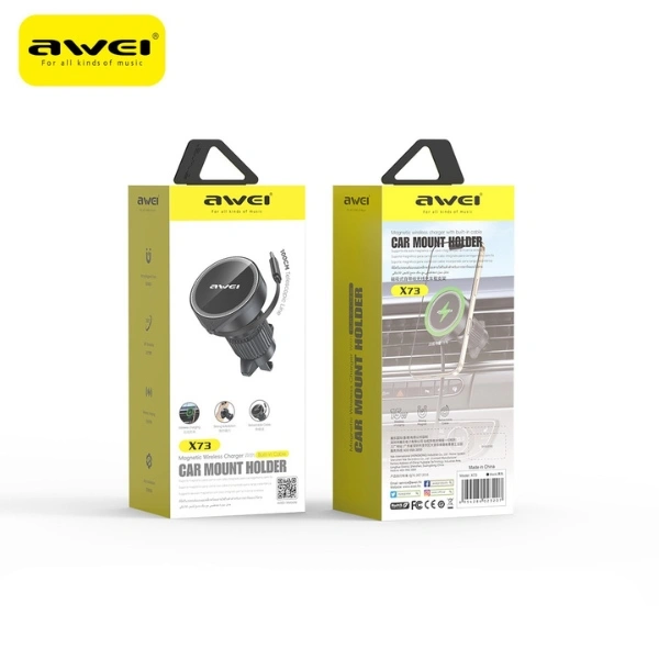 Držák do auta AWEI X73 15W MagSafe wireless charging black