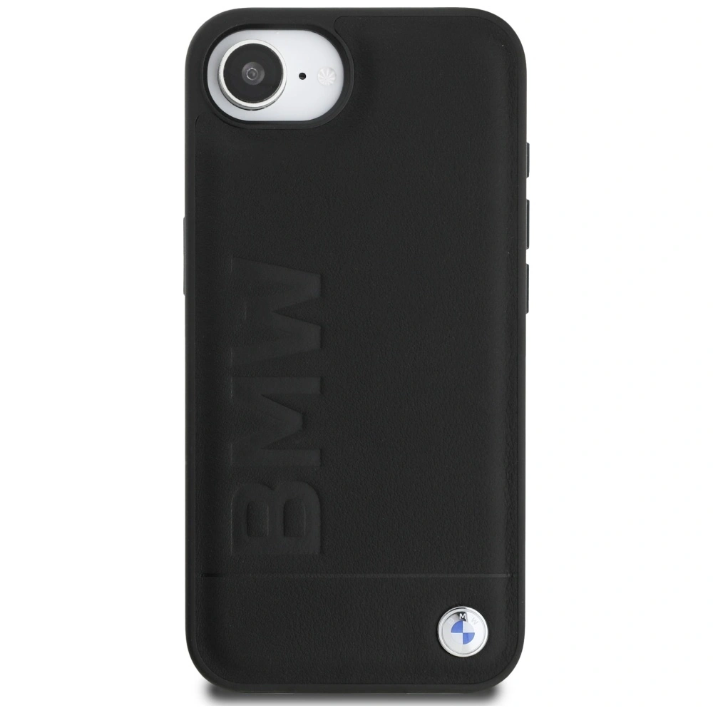 Kryt BMW Leather Hot Stamp Apple iPhone 17e / 16e black