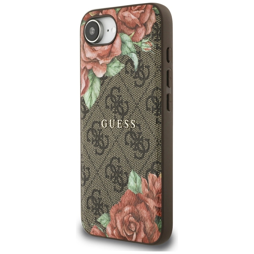 Kryt Guess 4G Flowers Print MagSafe Apple iPhone 17e / 16e brown