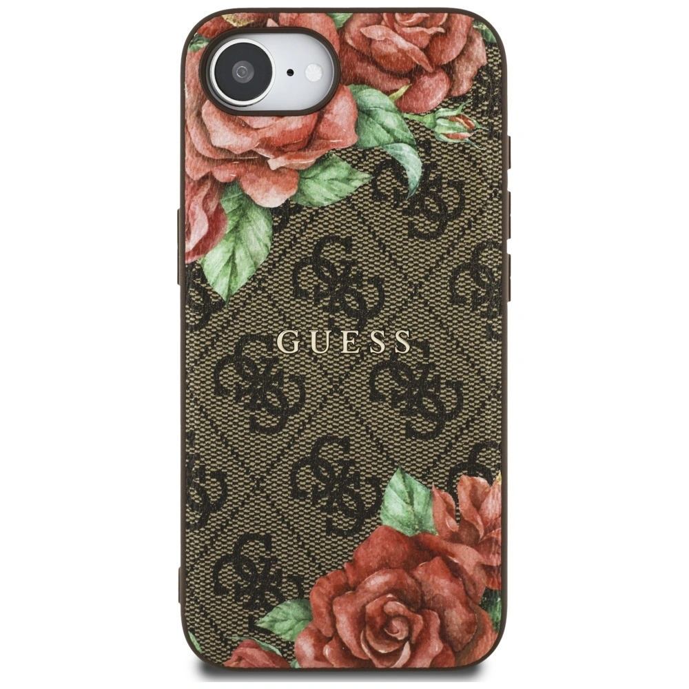 Kryt Guess 4G Flowers Print MagSafe Apple iPhone 17e / 16e brown