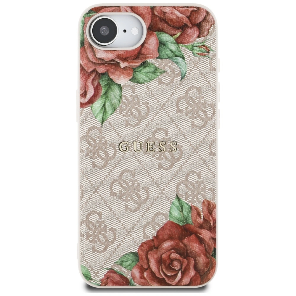 Kryt Guess 4G Flowers Print MagSafe Apple iPhone 17e / 16e pink