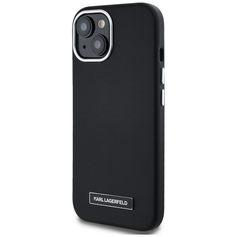 Kryt Karl Lagerfeld FW Metal Plate MagSafe Apple iPhone 15 black