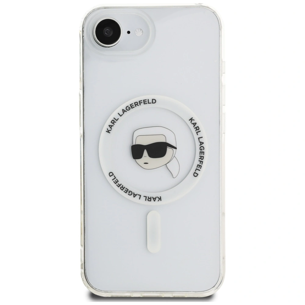 Kryt Karl Lagerfeld IML Metal Karl Head MagSafe Apple iPhone 17e / 16e white
