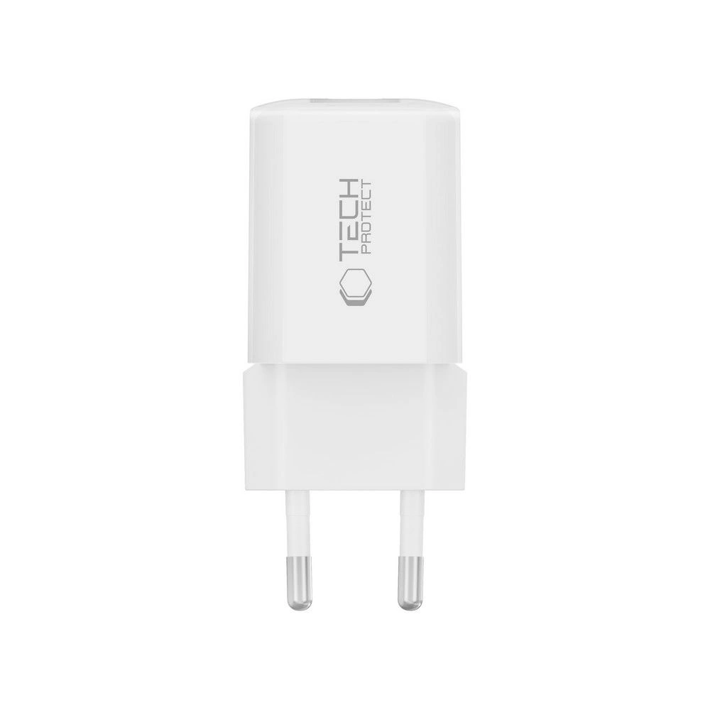 Síťová nabíječka Tech-Protect NCM33W 2-port USB-A, USB-C Network Charger PD 33W / QC3.0 White