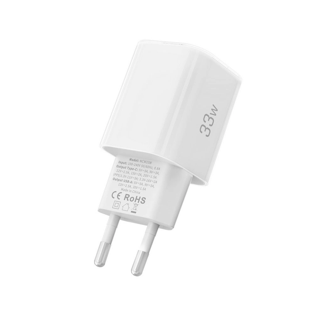 Síťová nabíječka Tech-Protect NCM33W 2-port USB-A, USB-C Network Charger PD 33W / QC3.0 White