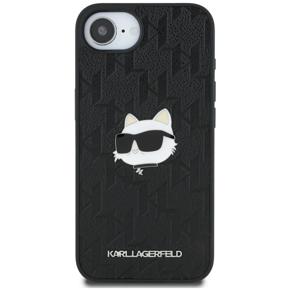 Kryt Karl Lagerfeld Monogram Choupette Head Pin Apple iPhone 17e / 16e black
