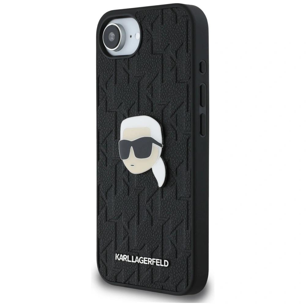 Kryt Karl Lagerfeld Monogram Karl Head Pin Apple iPhone 17e / 16e black