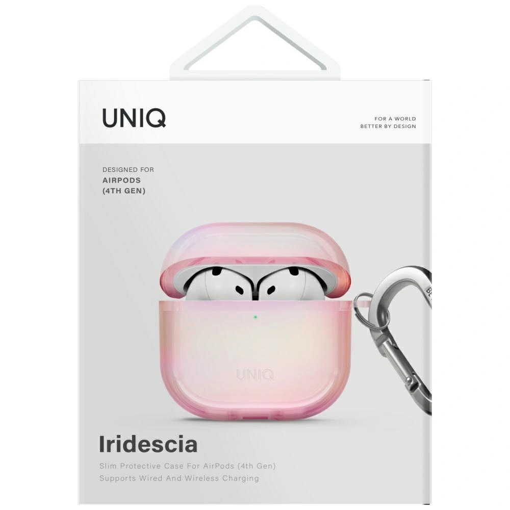 Kryt UNIQ Iridescia Apple AirPods 4 Hang Case pink prism