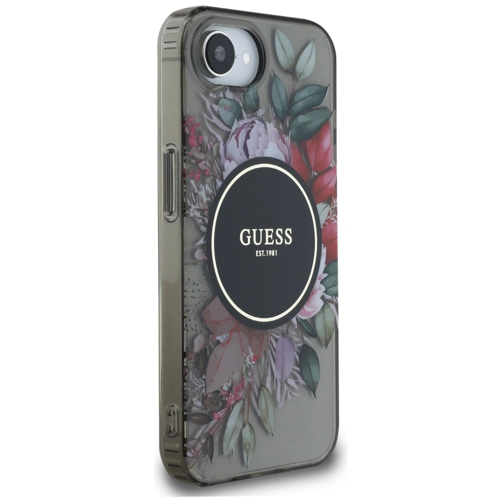 Kryt Guess IML Flowers MagSafe Apple iPhone 17e / 16e black