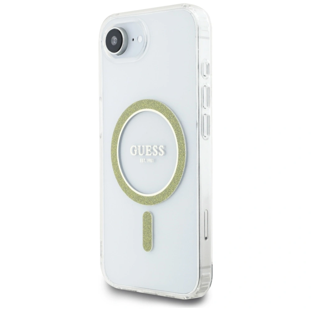 Kryt Guess IML Glitter Circle MagSafe Apple iPhone 17e / 16e clear