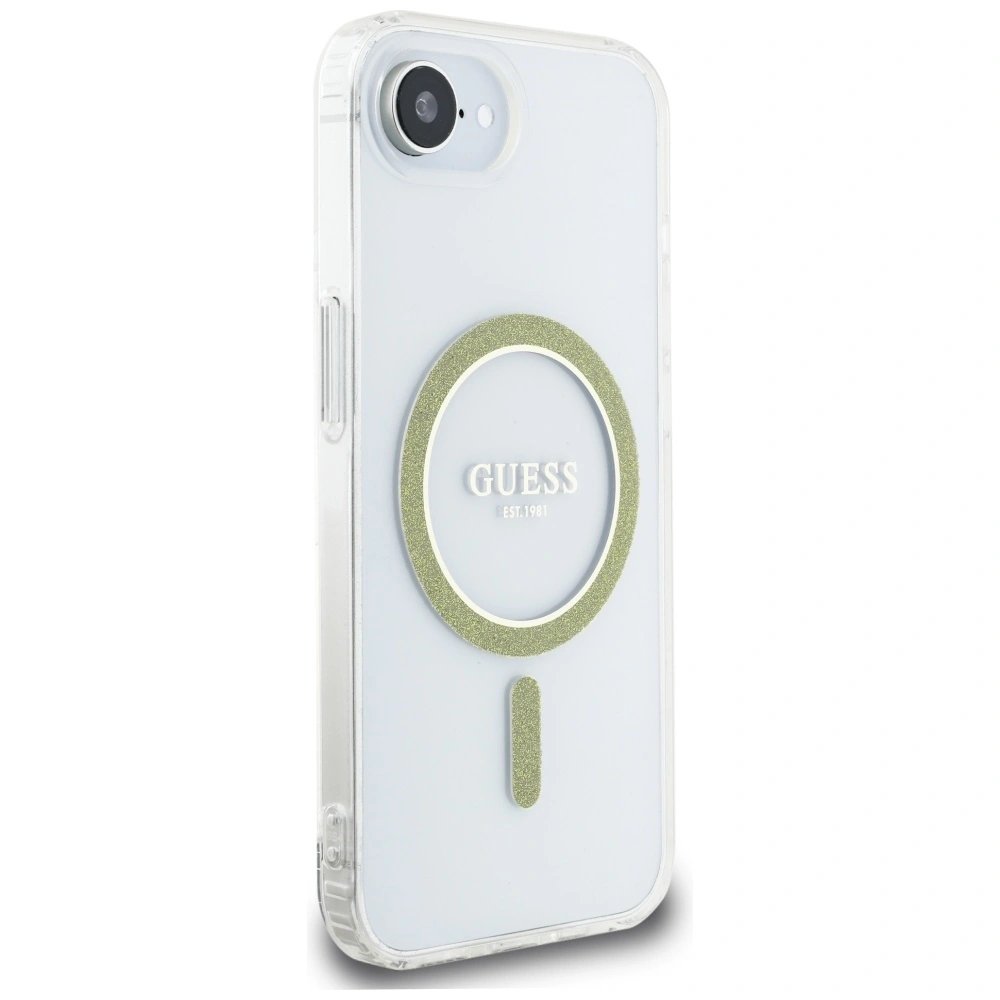 Kryt Guess IML Glitter Circle MagSafe Apple iPhone 17e / 16e clear