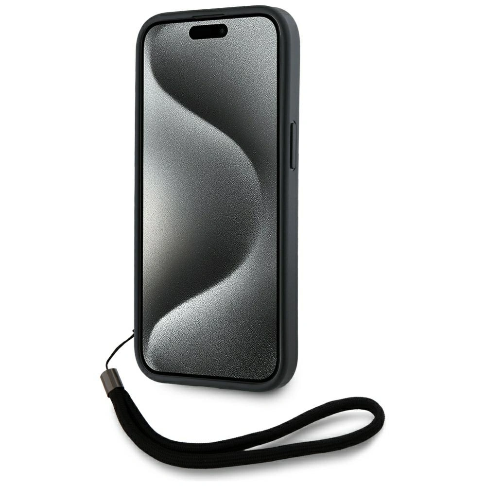 Kryt Karl Lagerfeld Saffiano Athleisure Stripes Cord Apple iPhone 15 Pro black-pink