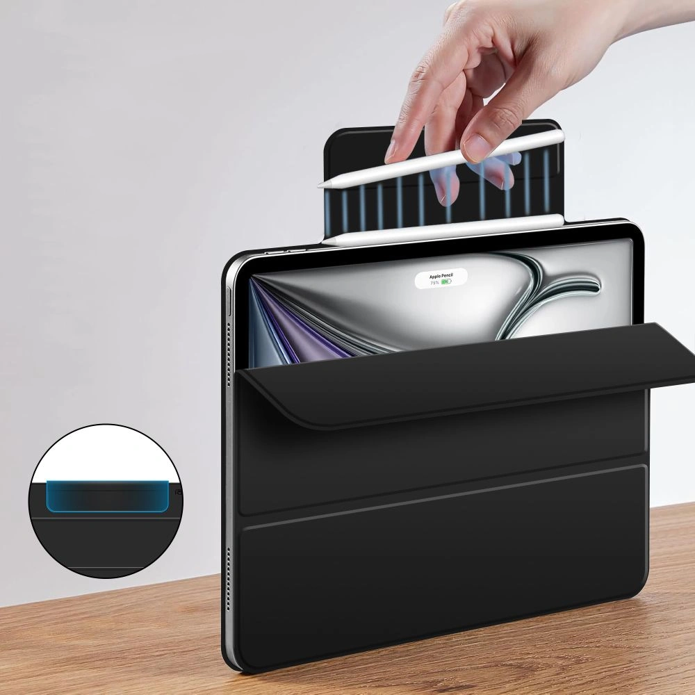 Kryt Tech-Protect Smartcase Magnetic Apple iPad Air 13" 2024 / 13" 2025 Clear [2 PACK] Black